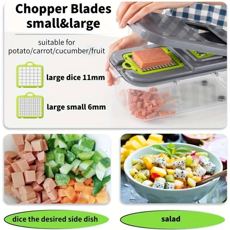 22 Piece Sets Multifunctional Manual Chopper Household Kitchen Accessories Cutter Slicer Onion Dicer Vegetable Potato Cutter