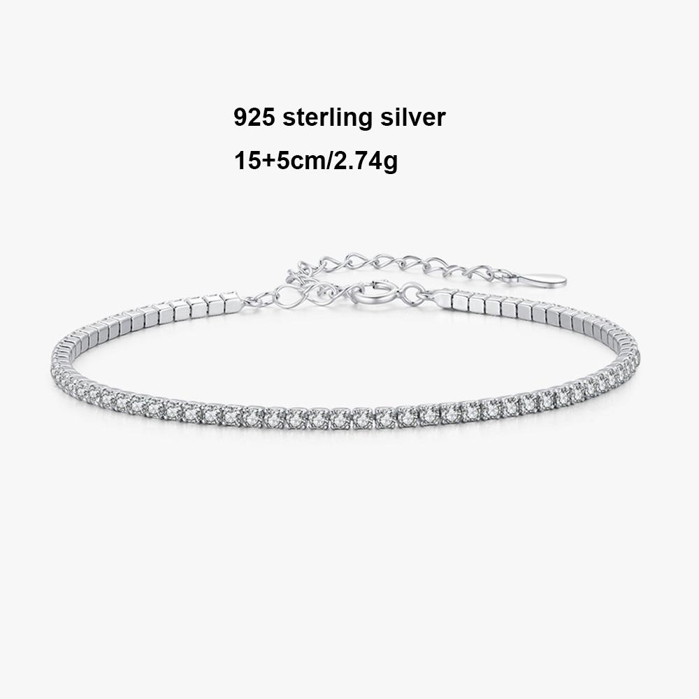 Classic 5A Cubic Zirconia Adjustable Tennis Bracelet Diamond 925 Silver Bracelet Homme Women Jewelry