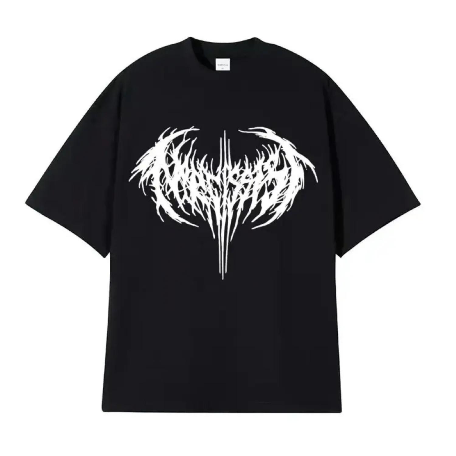 American T-shirt Dark Heavyweight Summer Men s And Women s T-shirt Fashionable Street Cotton T-shirt Y2k Short Sleeved 90089 S чёрный