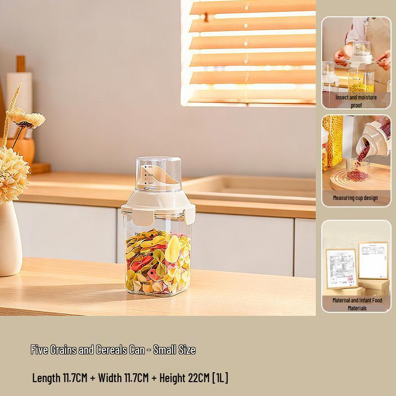 Vacuum-Sealed Cat & Dog Food Storage Box with Measuring Cup - Moisture-Proof Container for Pet Snacks Pet Food Storage Canister