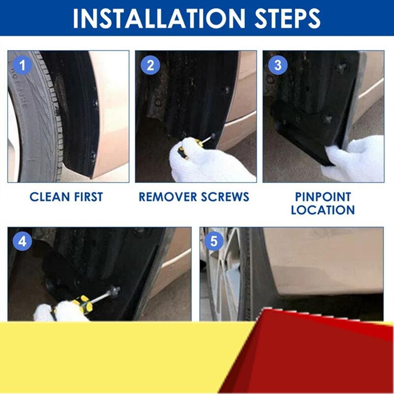 

4PCS Car Mudguard Mud Flaps Splash Mud Guard Fender For Ford F-150 F150 -2024 Car Accessories-M53K чорний