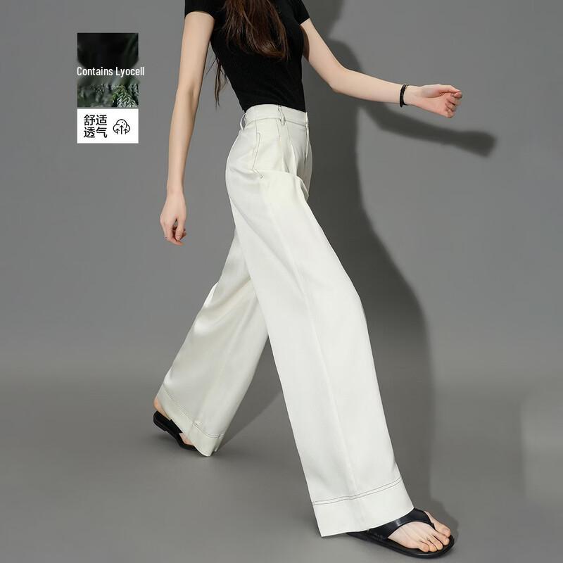 Demana Women s 100% Lyocell Wide-Leg Casual Pants M