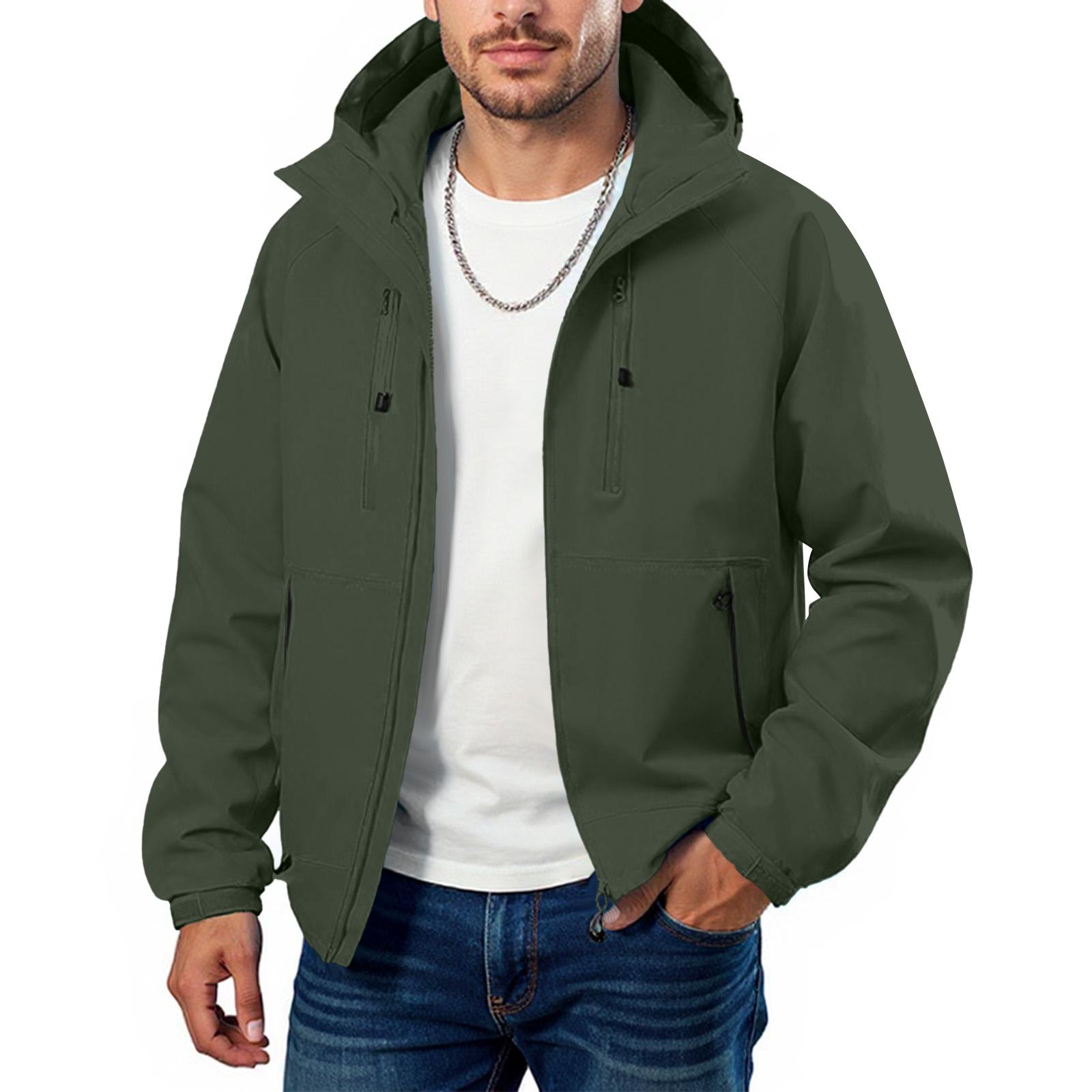 

Мужская свободная толстовка с капюшоном на молнии до середины и куртка-автомат L