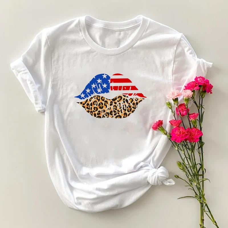 Baskılı Tişört Modal Kısa Kollu Yazlık Günlük Üst Kadın Tişörtleri