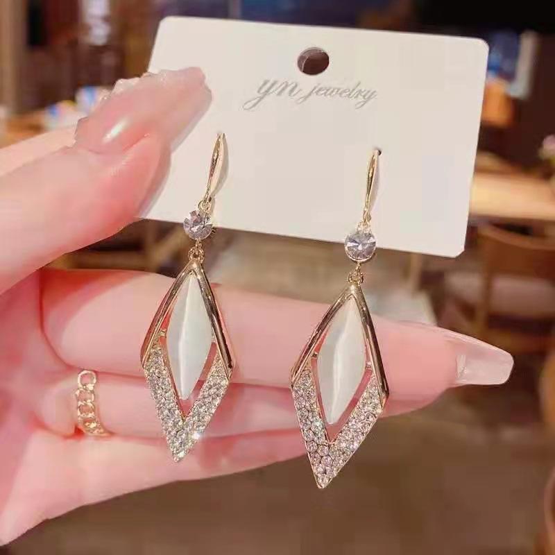 925 Silver Needle Geometric Pearl Earrings For Women Fashion Earrings Flowing Tassel Earrings Elegant Jewelry