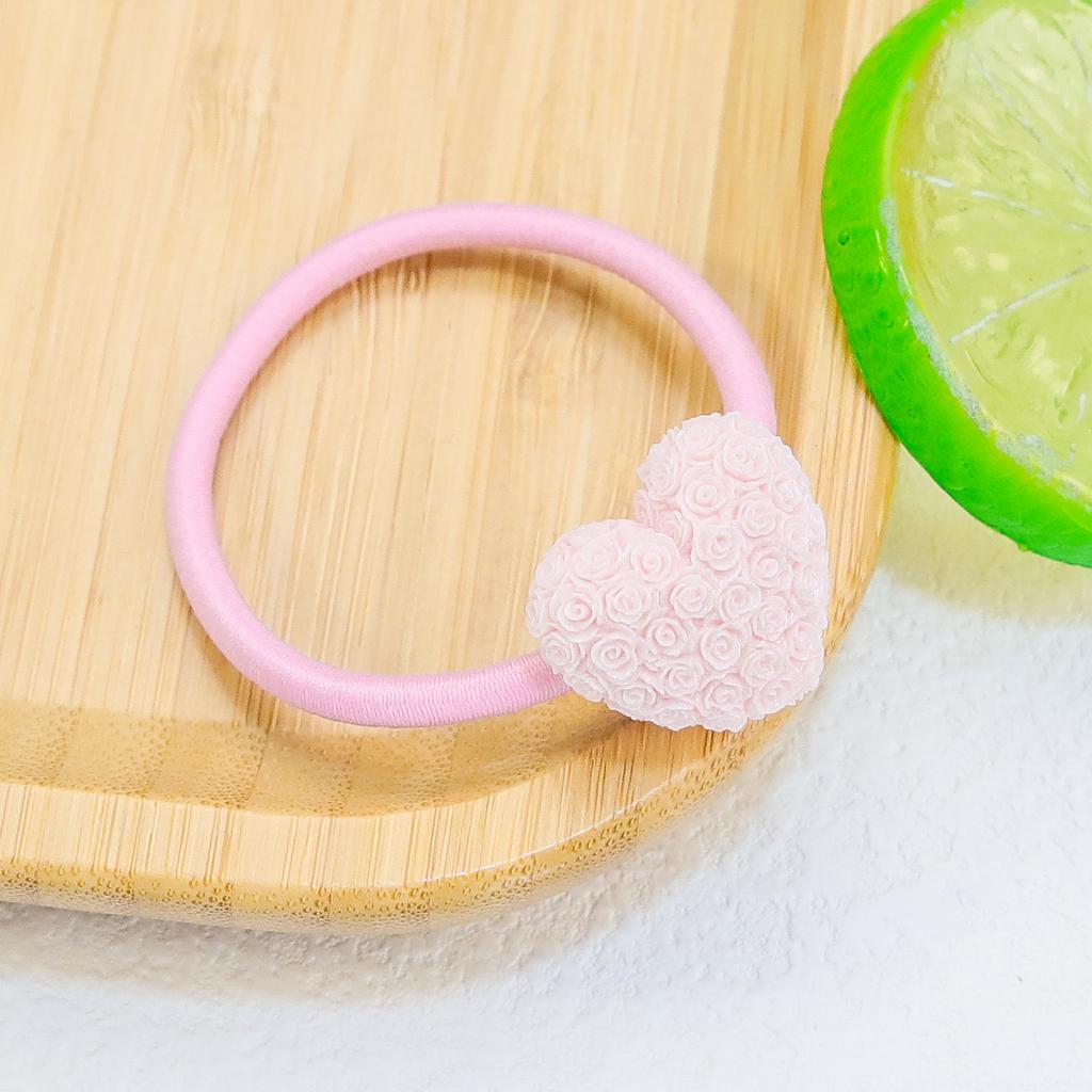 Cute Girls Elastic Hair Ties Heart Hairbands Ponytail Holder Headbands Kids Floral Hair Ties Scrunchies Women Hair Accessories