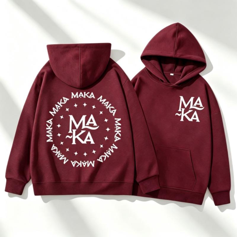 Autumn Men's Women's Hoodies Letter Maka Graphics Printing Unisex Fashion Pullover Long Sleeves Loose Casual Vintage Sweatshirts