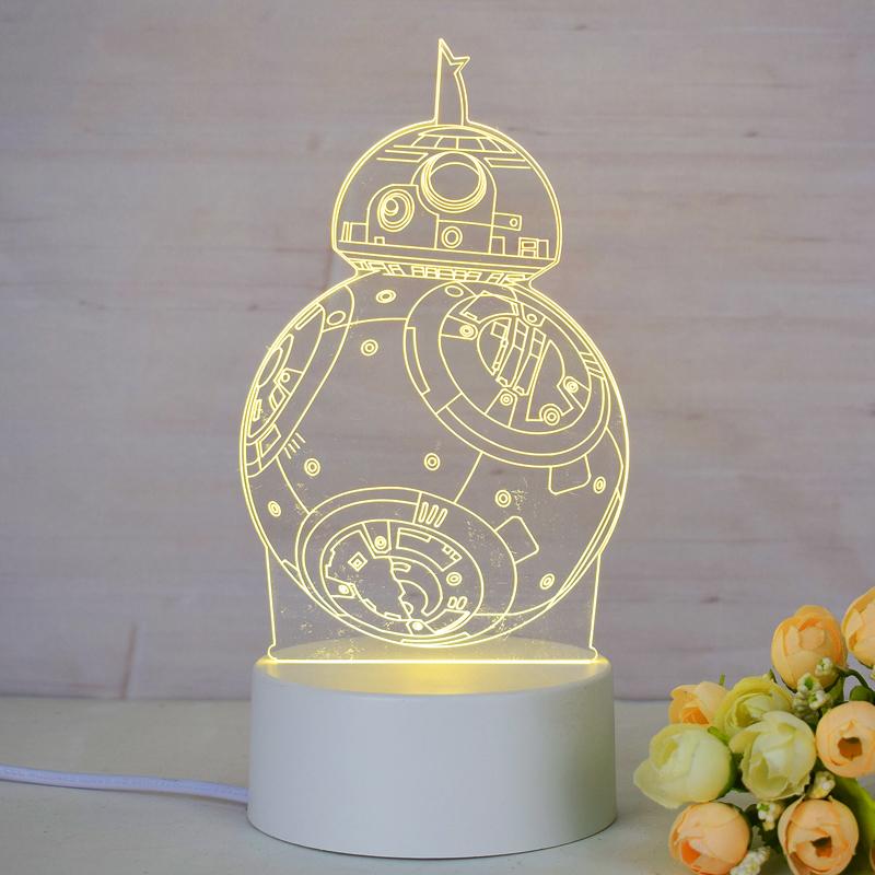 Customize Acrylic 3D Illusion LED Warm White Night Light for Living Room Kids Bedroom Decorative Lamp with USB Power
