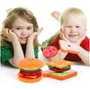 Montessori Toys, Wooden Burger Sandwich Sorting and Stacking for Toddlers, Preschool, Burger Sand Switch, Wooden Preschool, 4/5 Years Old (2 Sets)