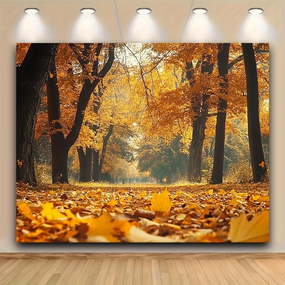 1pc Autumn Forest Polyester Background, Autumn Maple Leaf Photography Background, Suitable for Autumn Party Decoration