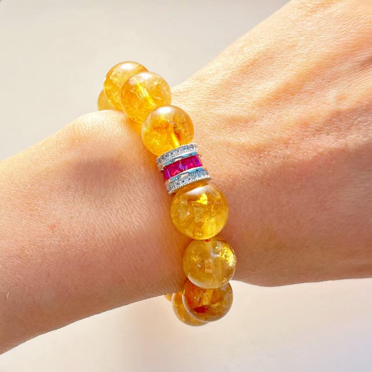High Quality 12Mm Natural Citrine Citrine Bracelet Bracelet.