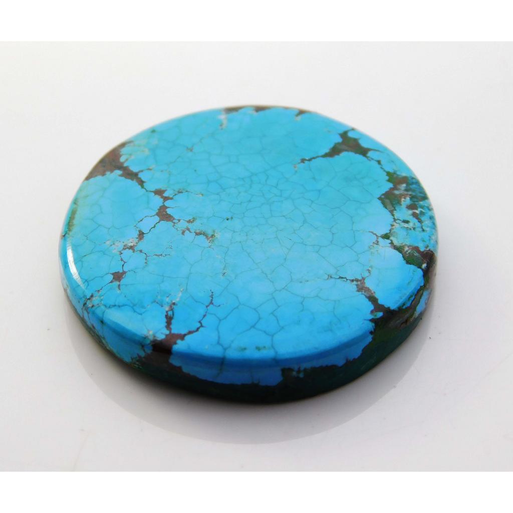 MAXICON 43 Quilates Turquesa Natural Cabochão Redondo 29x29mm Pedra Preciosa Solta CERTIFICADA