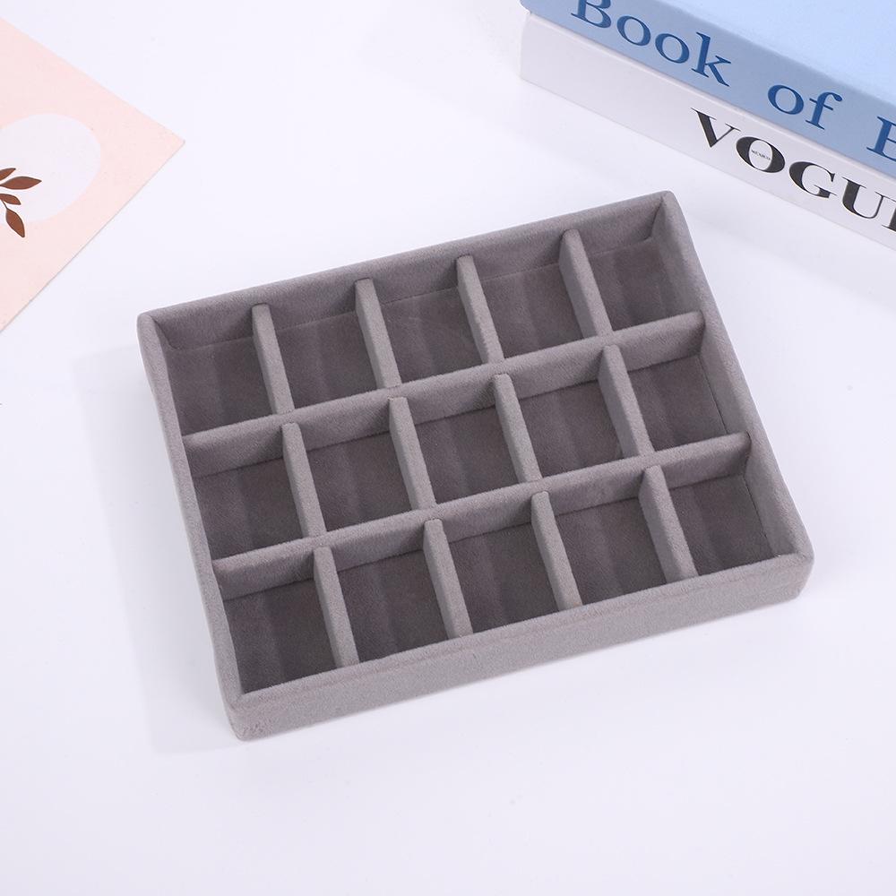 Velvet Jewelry Box – Ring and Earring Tray with Bracelet Compartment