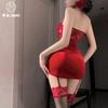 Sex Lingerie End-of-season Golden Velvet Sexy Splicing Lace Waist Tube Top Skirt Pure Desire Dress