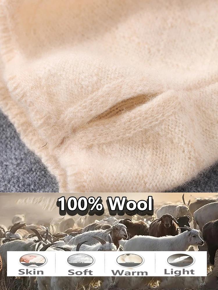 100% Wool Knitted Ring Bandana Scarf For Women Winter Soft Neck Warmer Cashmere Heandband SKi Mask Winter Fashion Fake Collar