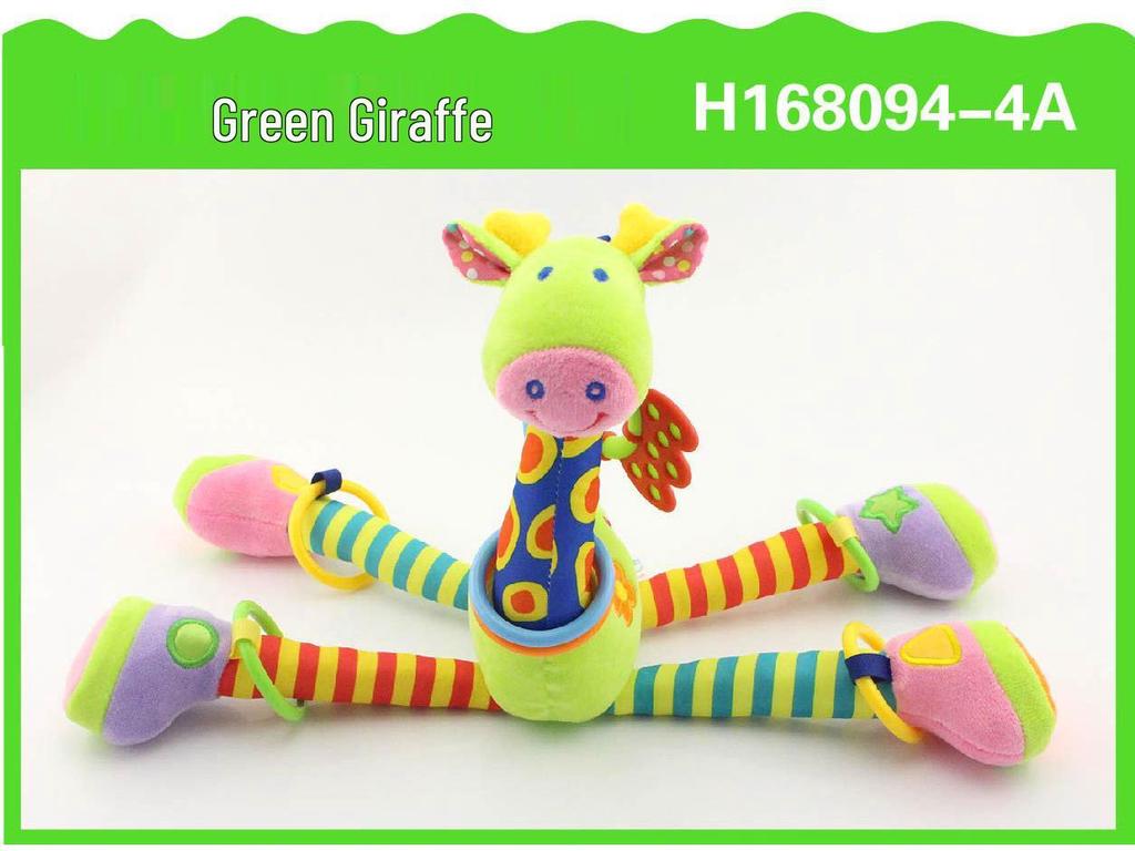 Happy Monkey Giraffe Stroller Hanging Soothing Toy for Newborns