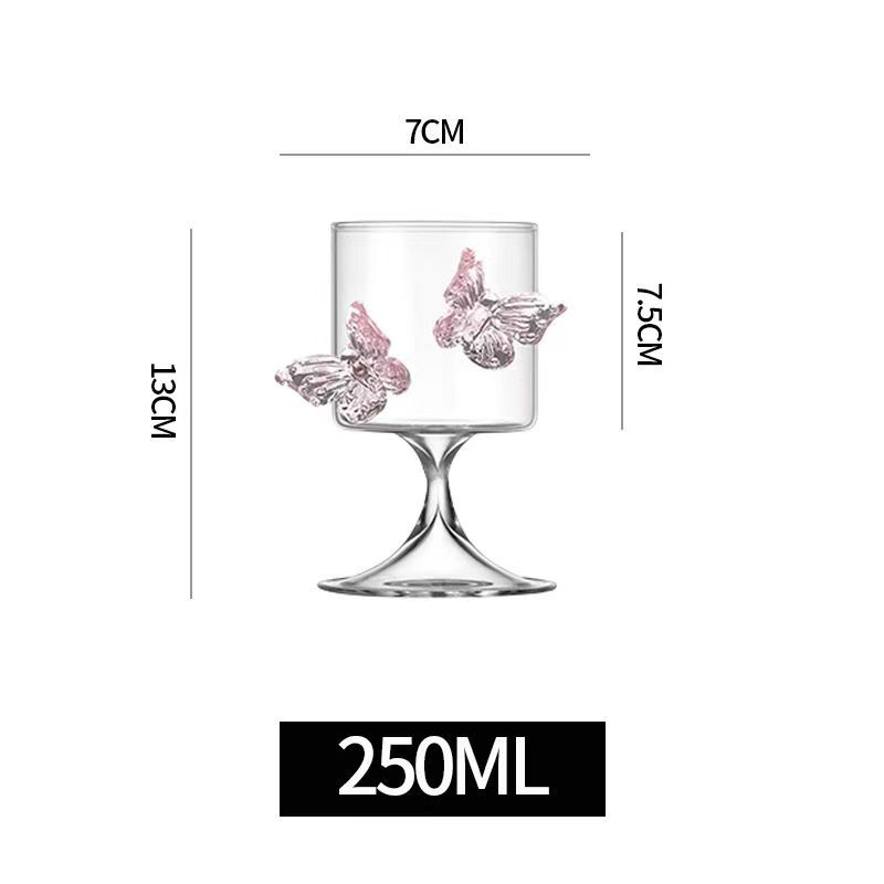 

Three-dimensional Butterfly Wine Glass Simple Round Glass Cup Creative Handmade Glass Wine Glasses Champagne Cocktail Cup Gift