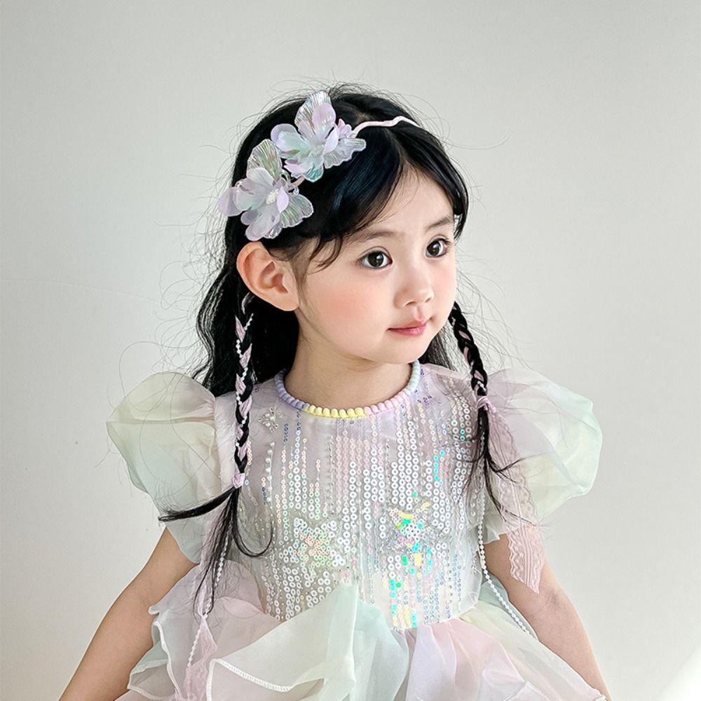 Koreansk prinsesshårbygel fjäril barn pannband elegant band hårband för flickor