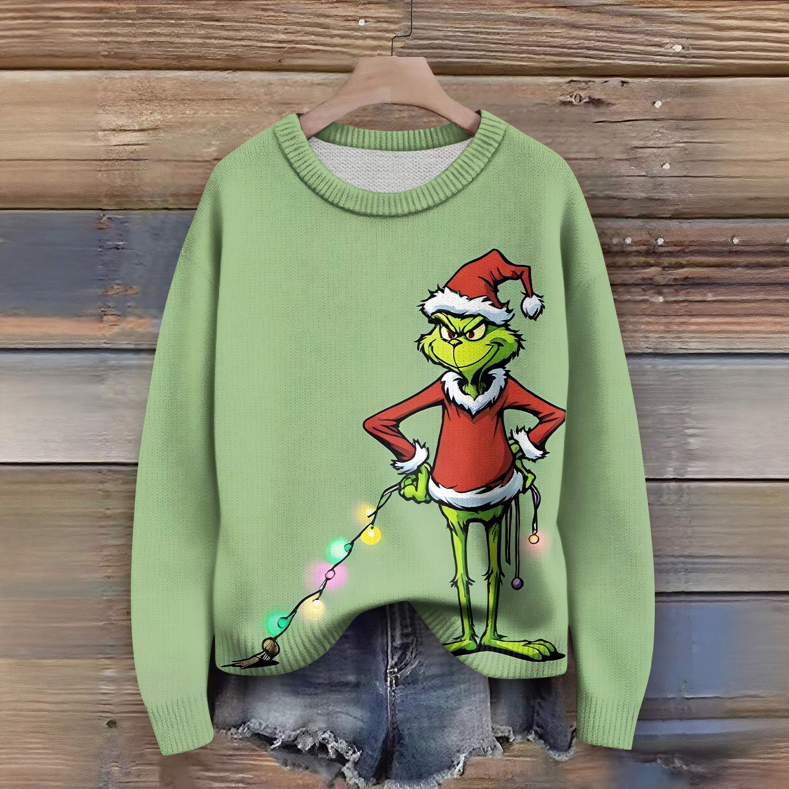 

Пуловеры с длинным рукавом для женщин, с круглым вырезом, повседневные, милые, с принтом, вязаные, оверсайз M