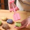 Kitchen Tools for Desserts Hand-Pressure Moon Cake Mould Set, 6 Interchangeable Cookie Pumpkin Pie Molds Cutters Design, Plastic Biscuit Press