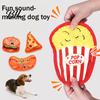 Dog Entertainment Toy Interactive Pet Toys Thickened Oxford Cloth Bite Resistant Squeaky Chew Hemmed Fabric with Sound Food Shapes Burger Pizza