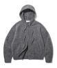 URBANSTOFF Hairy Crop Knit Zip-Up Hoodie (Charcoal)