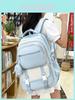 Youthful Candy Color Backpack With Fabric For School And Travel Use