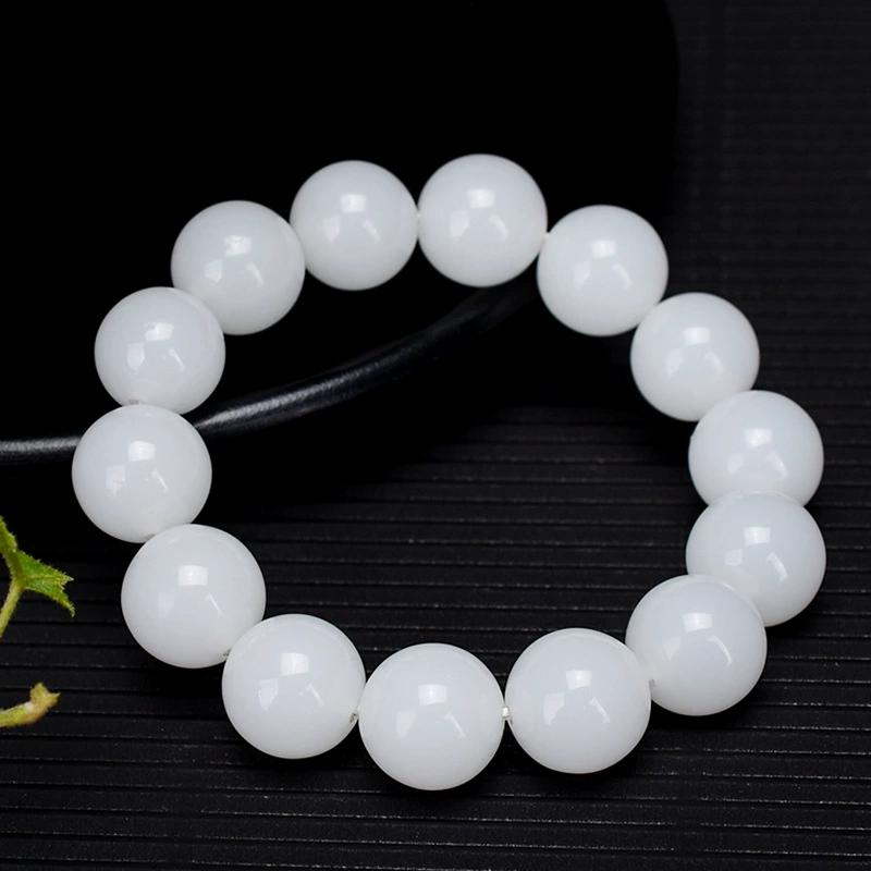 

Браслет из зеленого нефрита в китайском стиле | Натуральные лечебные кристаллы, духовные украшения, подарок для женщин 12mm белый