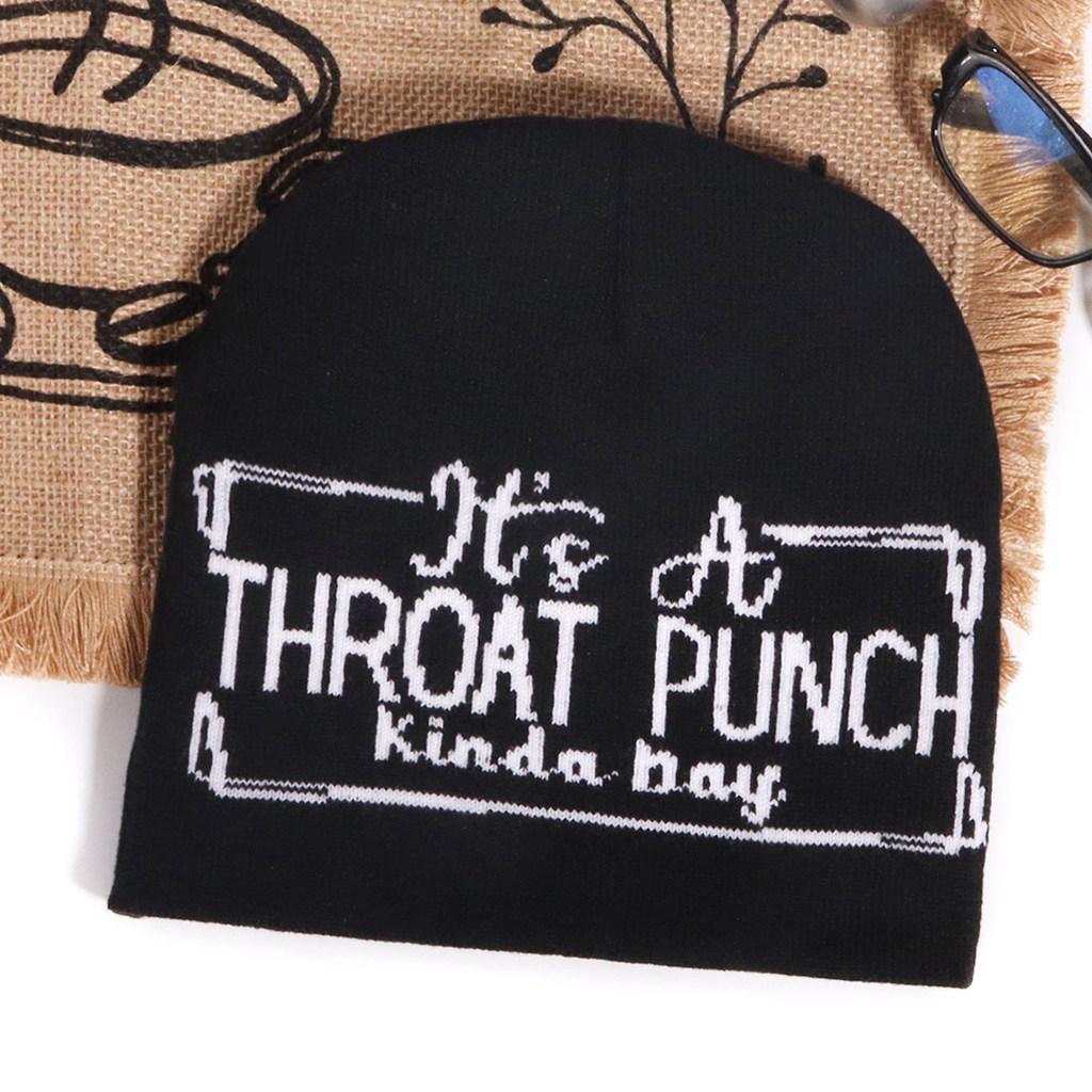 Acrylic Knitted Cap For Men Women Street Style Beanie With Letter Design For Cold Weather Black