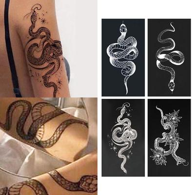 Gel Luna Semi-Permanent Chic Point Black Snake Snake Selbsttattoo Sticker, T-85, 1 Stück