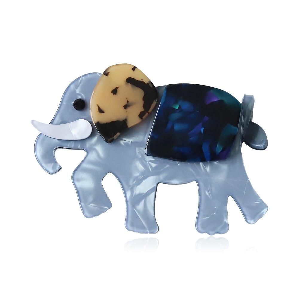 Blucome Fashion Acrylic Large Elephant Brooch Lovely Animal Thailand Elephant Resin Pins Jewelry For Women Bag Accessories