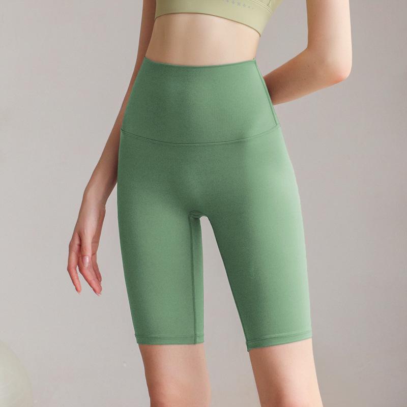 Women's High-Waist Nude Yoga Shorts - Quick-Dry, Hip-Lifting, Pilates & Cycling Leggings