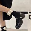 High-value Versatile Round Head Thick Heel Retro Black Small Leather Shoes Women's 2025 New Shallow French Mary Jane Single Shoes
