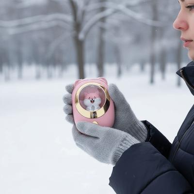 Cute Adjustable Temperature Hand Warmer Plastic Cartoon Electric Warmer Mini Rechargeable USB Charging Warmer Winter