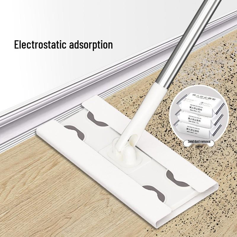 

Электростатическая швабра для удаления пыли с плоской насадкой и одноразовыми влажными салфетками