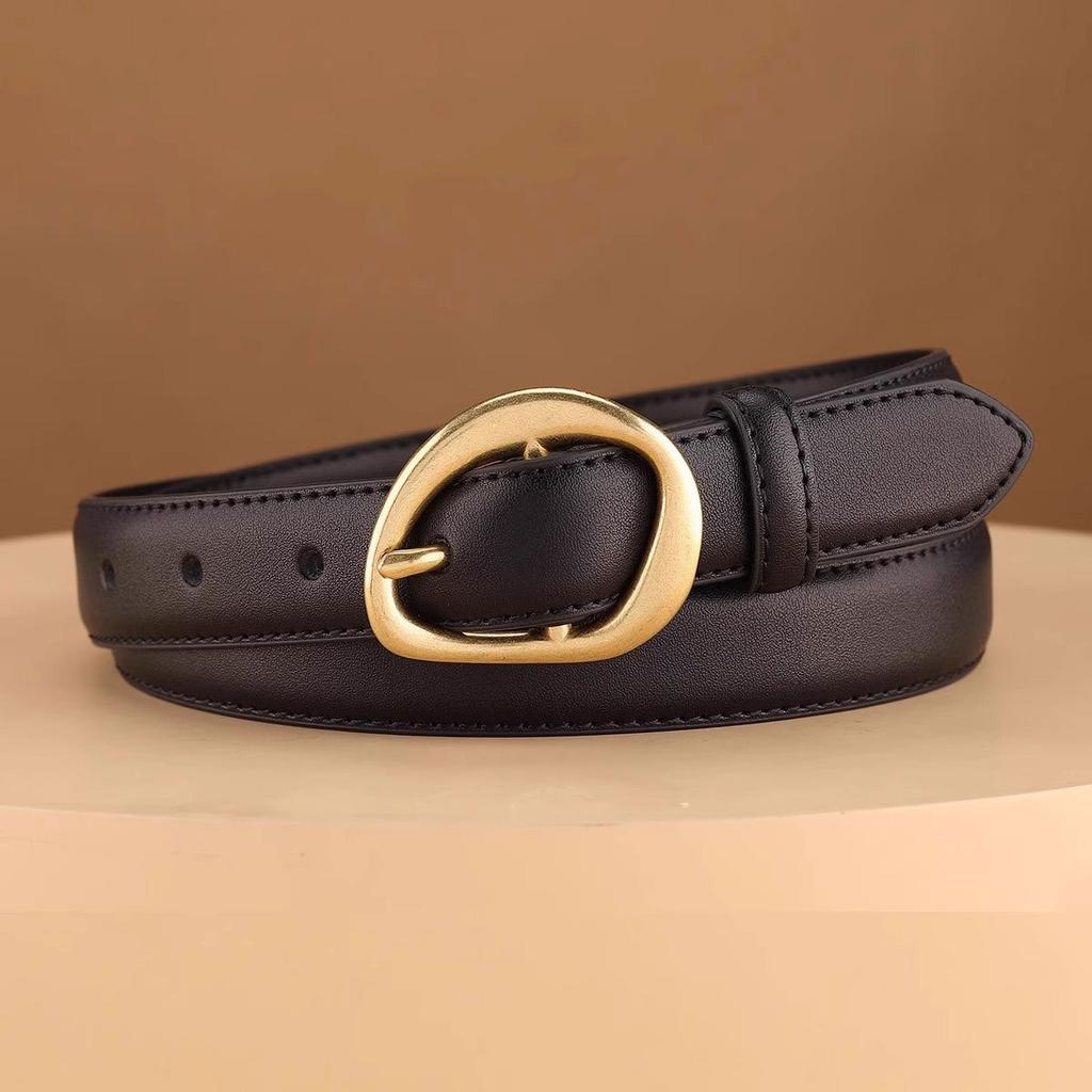 Women'S Pin Buckle Cowhide Decorative Belt Niche And Thin With Jeans Women'S Belt