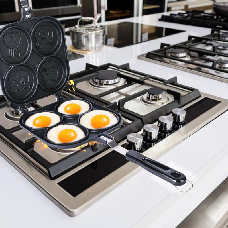 Egg Frying Pan 4 Cup Double-sided Pancake Animal Molds For Kids Pancake Pan Nonstick Egg Pan Omelette Frying Pan Pancake Griddle China Mainland