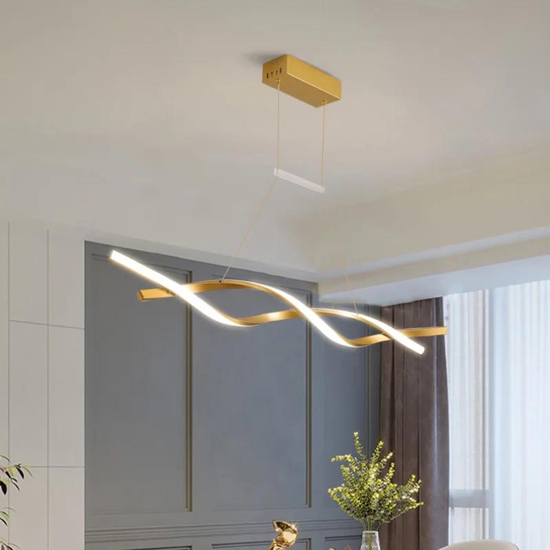 Minimalist LED Chandelier for Dining Room Modern Geometric Kitchen Pendant Light Simple Home Decor Hanging Light Fixture