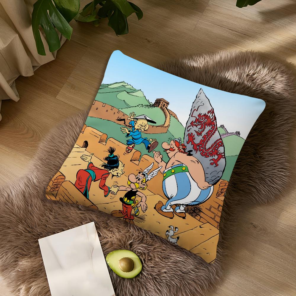 Cartoon A-Asterix And O-Obelix Adventure Comic For Bedroom Car Coffee Shop Room Soft and Living Room Sofa Decorative Pillow Case