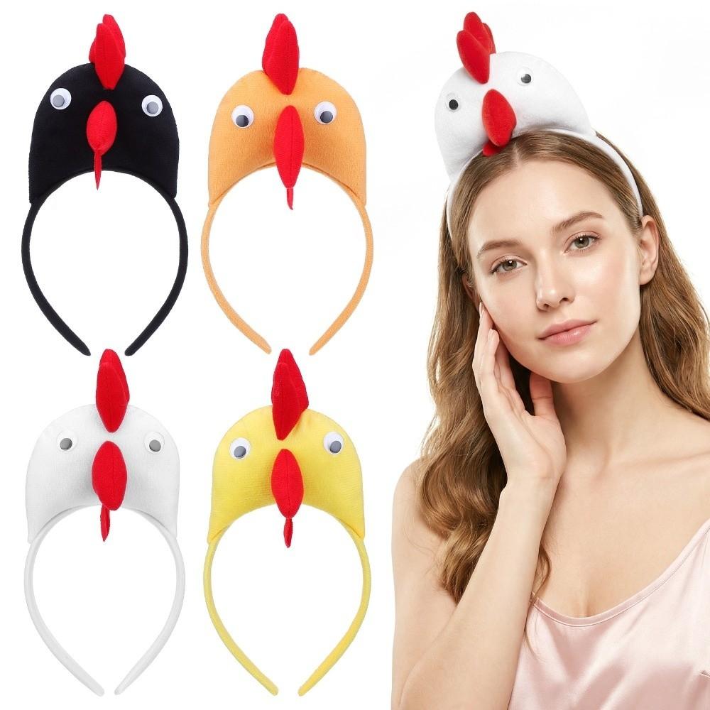 Cartoon Chicken Headband Funny Animal Hair Accessories Decorative Chick Headwear Festival