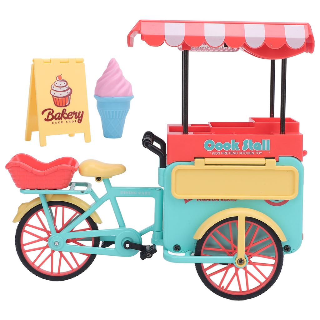 1:10 Scale Food Tricycle Playset Colorful Detailed Educational Cute Food Trike Playset for Girls