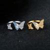 Elegant Butterfly Zircon Ring Enamel Finger Jewelry Sweet Butterfly Open Ring  Ladies Jewelry