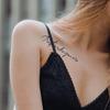 Unique Point Lettering Water Play Water Balm Waterproof Real Invisible Tattoo Sticker T-36, 1 Piece