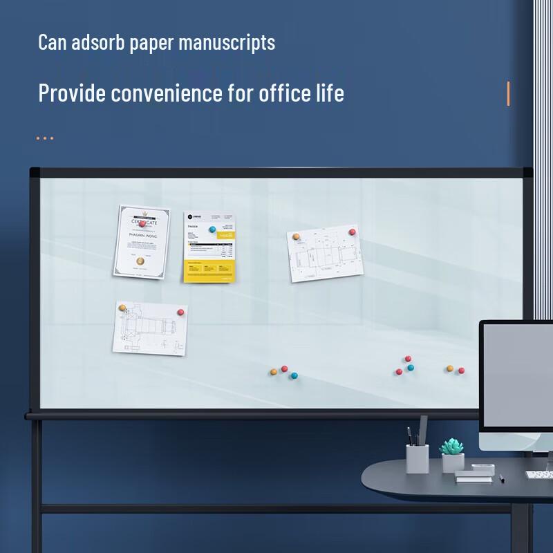 Deli 180x90cm Tempered Glass Whiteboard with Stand