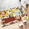 Custom Curious George Mat Personalized Name, Polyester Washable Indoor Entryway Rug, Gift for Christmas, Easter, Thanksgiving Day
