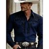Camicia da uomo stile Western Cowboy, Stampa Fashion, Manica Lunga, Collo a revers Retro, Vestibilità Slim, Camicia Casual da Esterno, Taglie XS-6XL, 21 Colori