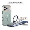 3 w 1 Dla Magsafe Magnetyczny Metalowy Pierścień Stojak Matowe Etui Dla iPhone 17 Air 16 15 14 Plus 12 13 17 Pro Max 16e Pokrowiec Ochronny