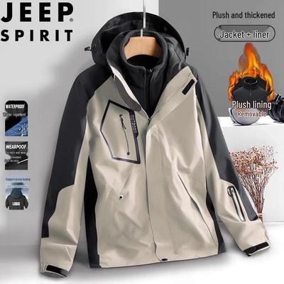 JEEP SPIRIT Men's Hooded Outdoor Windproof Jacket