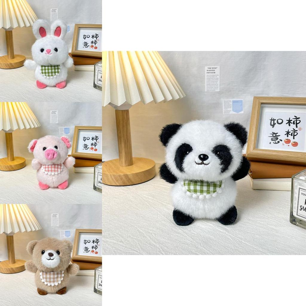 Adorable Plush Animal Keychain Featuring Cute Bear Pig Rabbit Panda And Fox Designs