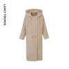 Langzi Women's French Style Hooded 100% Wool Mid-Length Coat